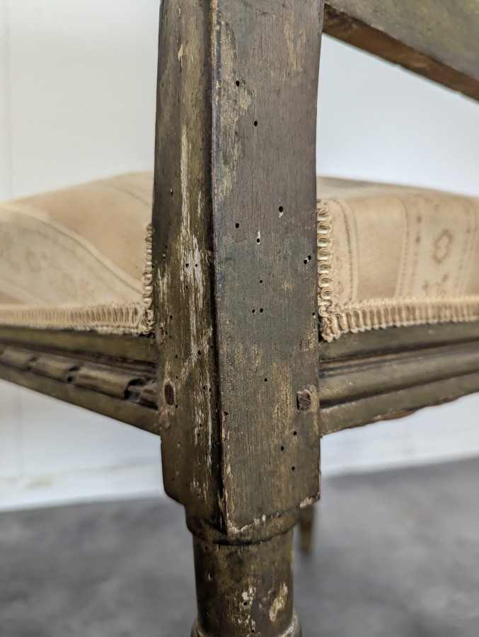 Paire de fauteuils d'époque Louis XVI réchampis