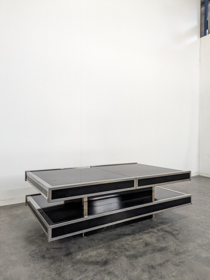 Table basse bar dans l'esprit de Willy Rizzo
