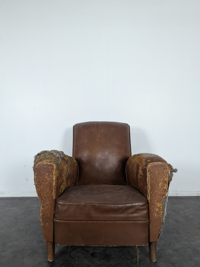 Fauteuil club en cuir