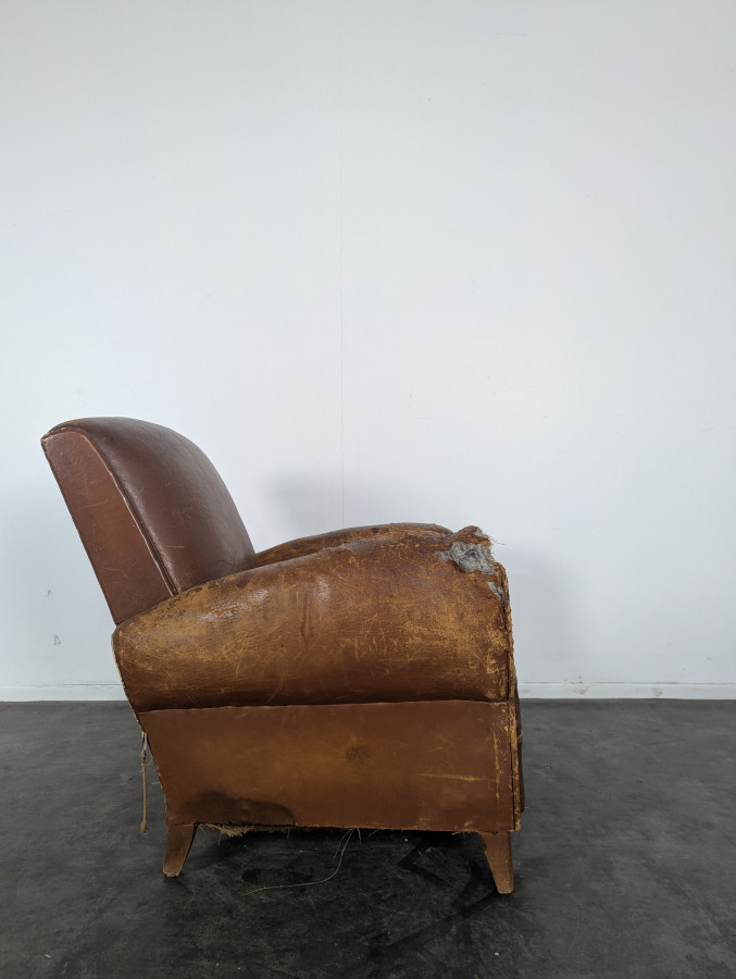Fauteuil club en cuir