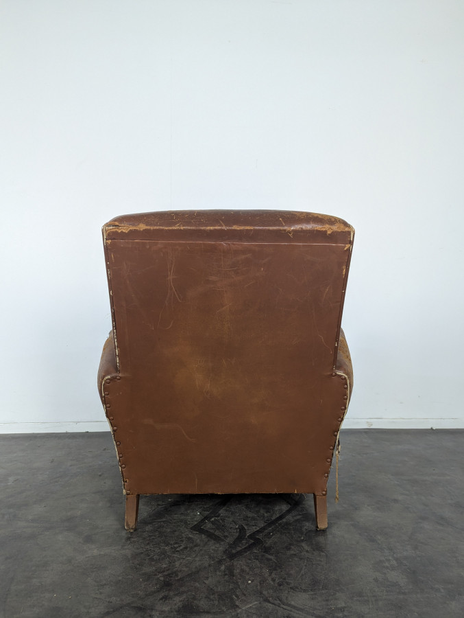 Fauteuil club en cuir
