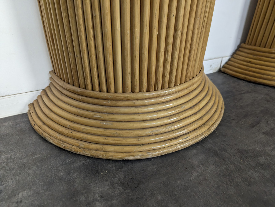 Paire de colonne en bambou fendu