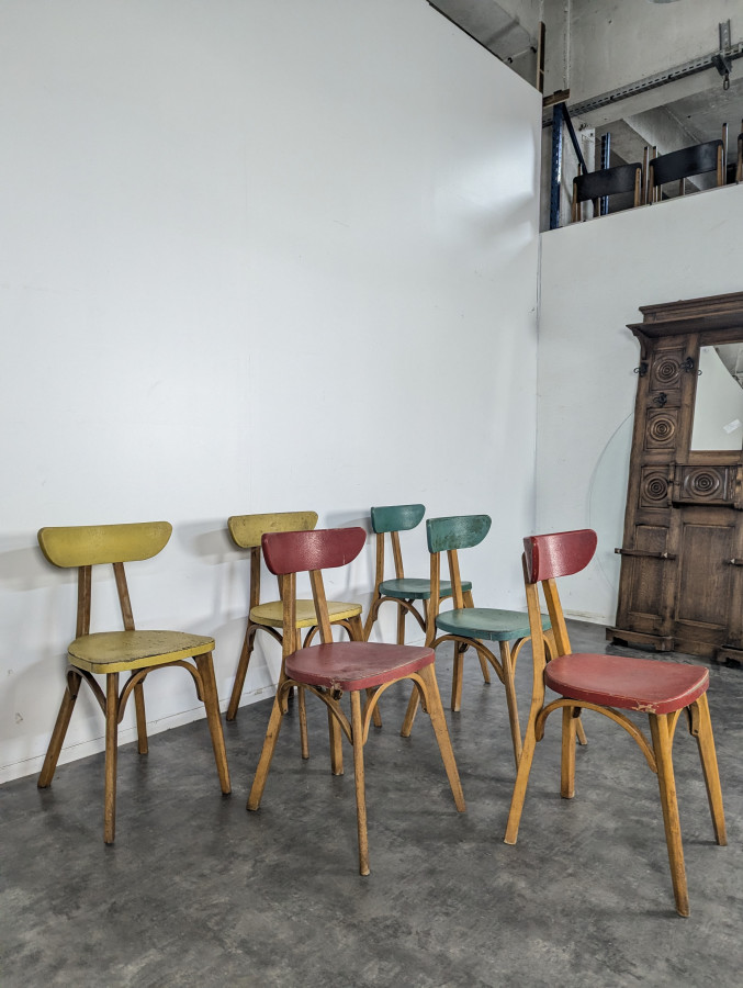 Série de 6 chaises vintage
