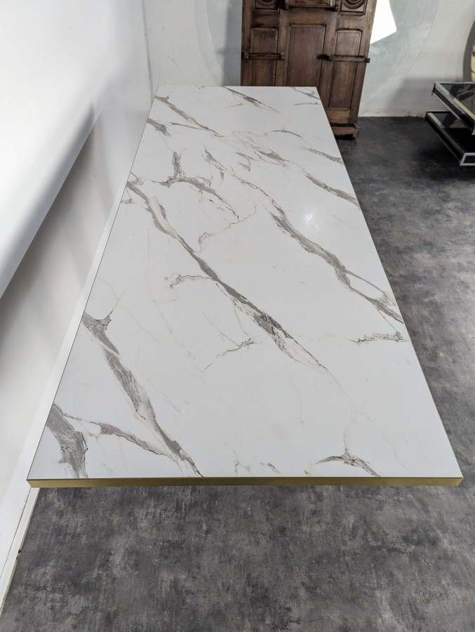 Table console imitation marbre