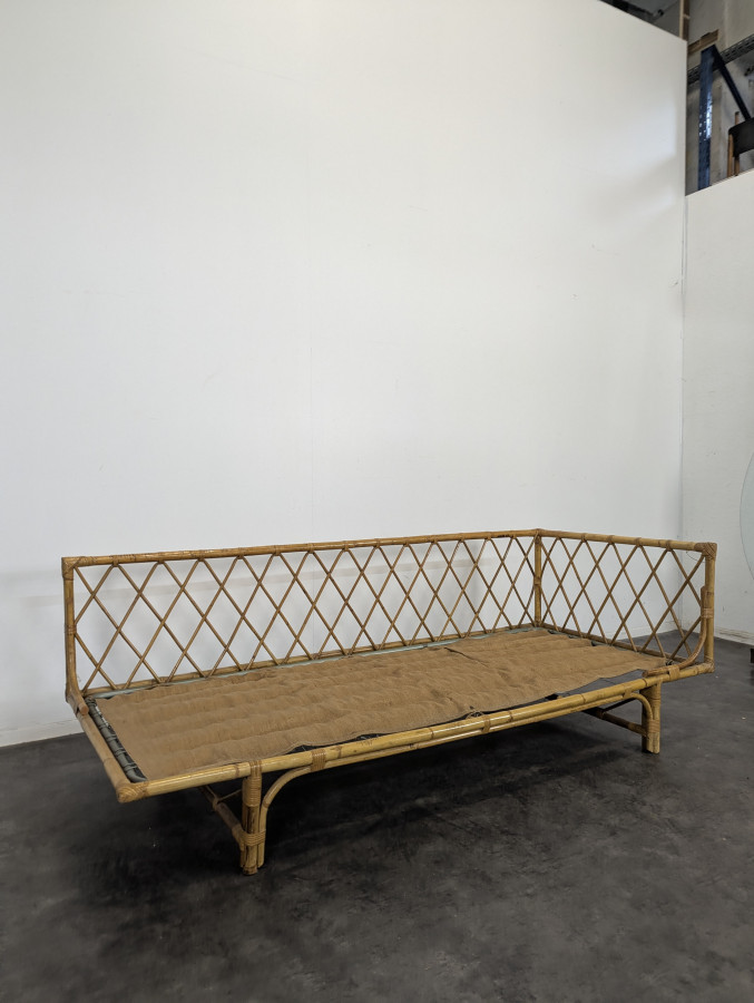 Lit ou Daybed en bambou et rotin