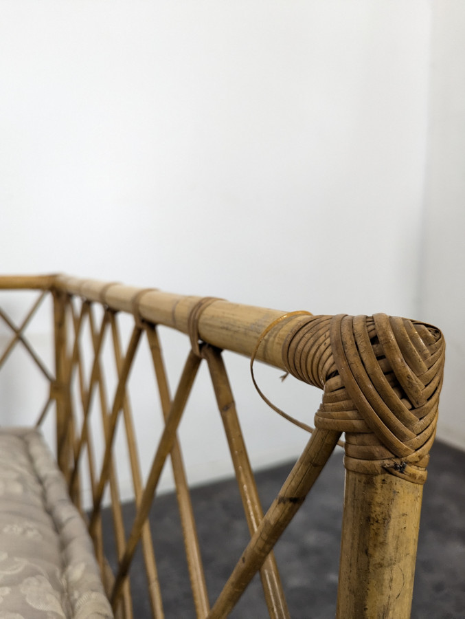 Lit ou Daybed en bambou et rotin
