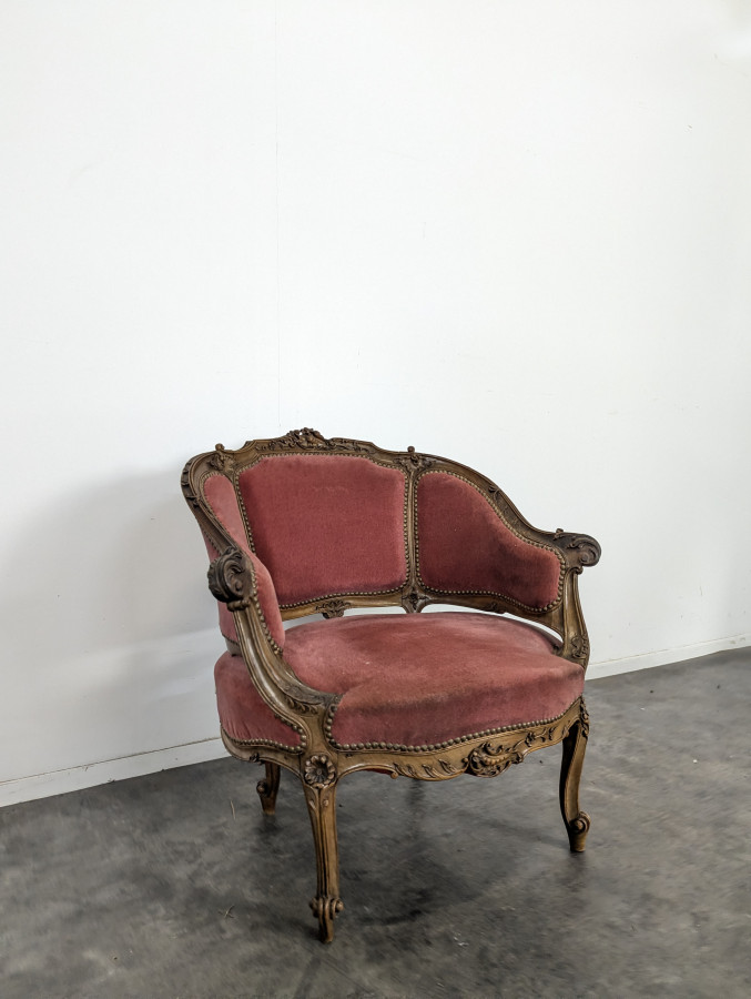 Paire de fauteuils marquises de style Louis XV en Noyer sculpté