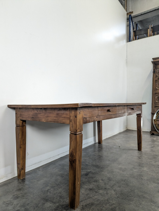 Table de ferme en bois exotique