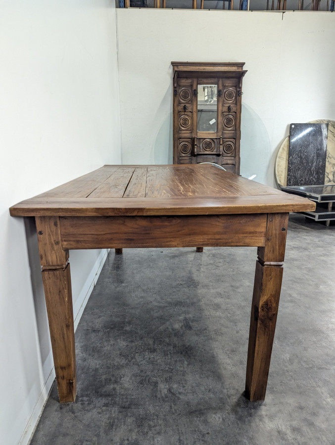 Table de ferme en bois exotique