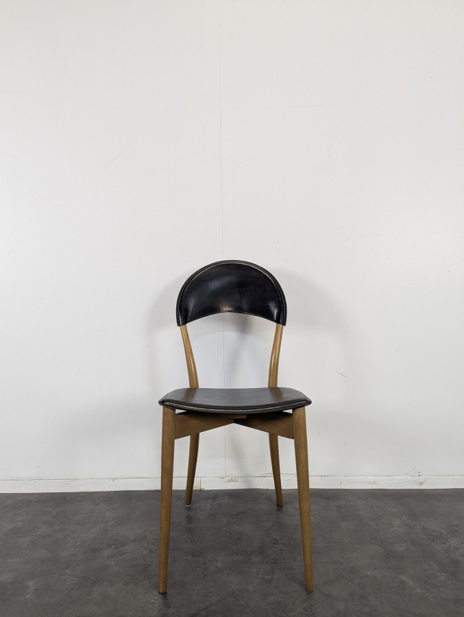 Série de 6 chaises italienne en cuir