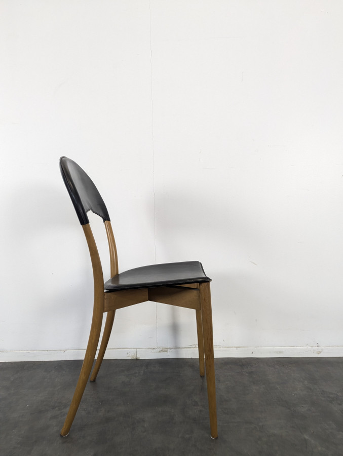 Série de 6 chaises italienne en cuir