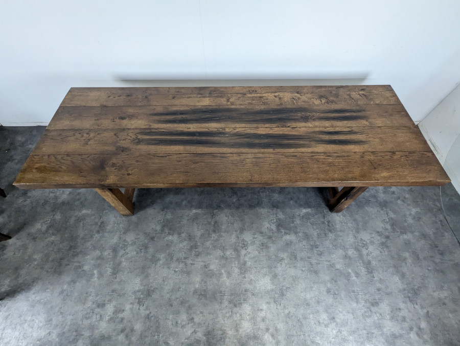 Table de ferme en chêne massif