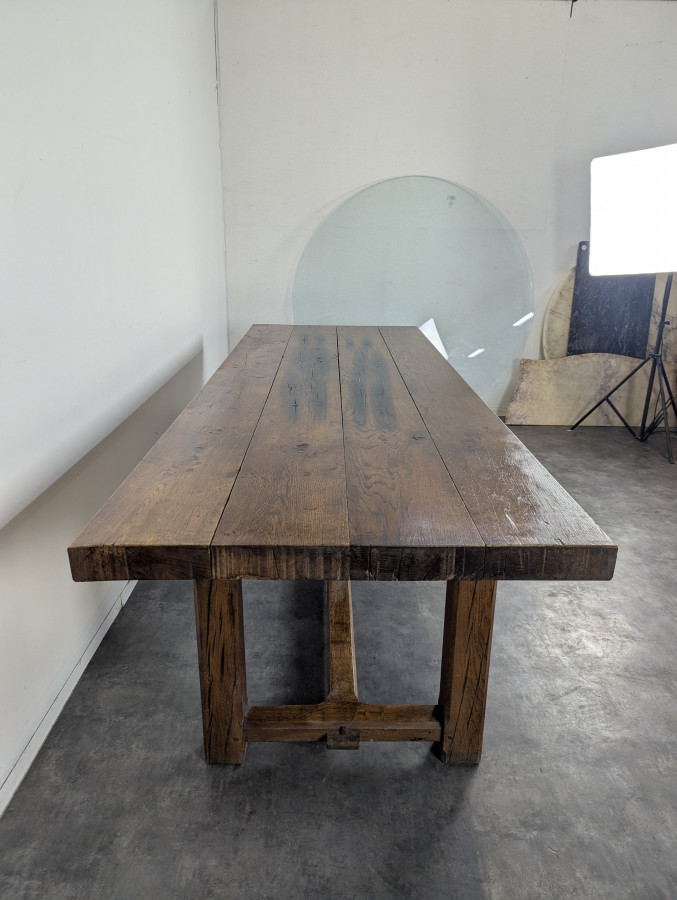 Table de ferme en chêne massif