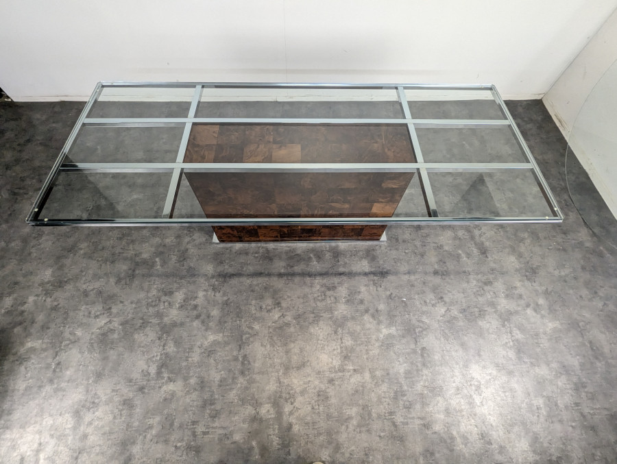 Table en loupe d'amboine de Romeo Rega pour Mario Sabot