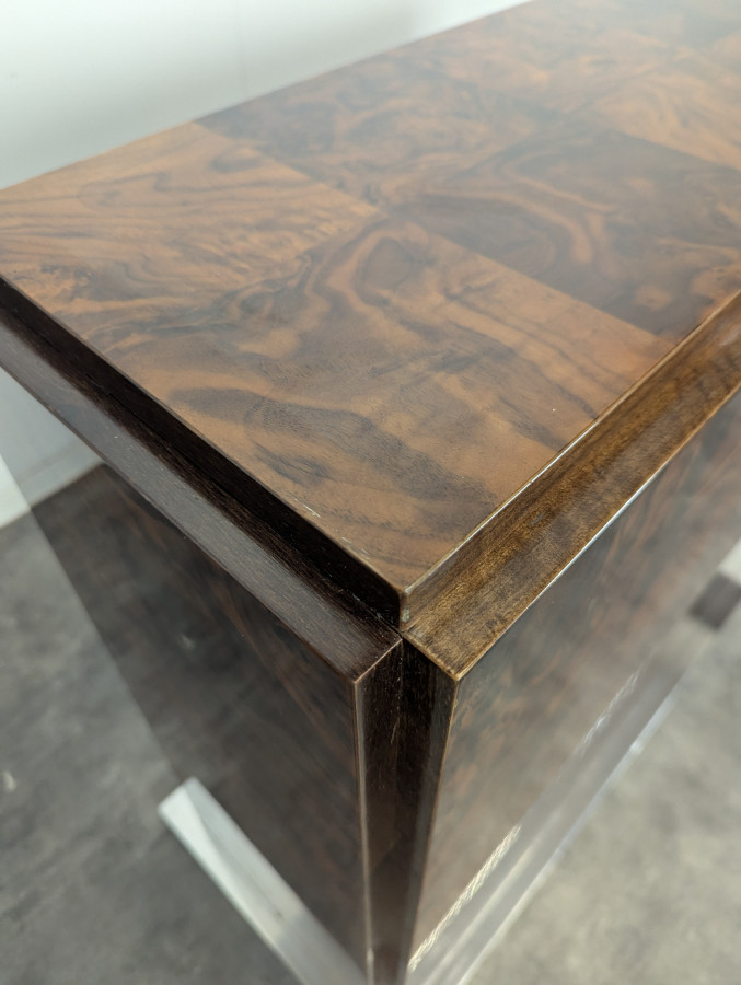 Table en loupe d'amboine de Romeo Rega pour Mario Sabot