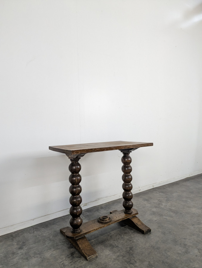 Table desserte à piètement bobines dans l'esprit de Dudouyt