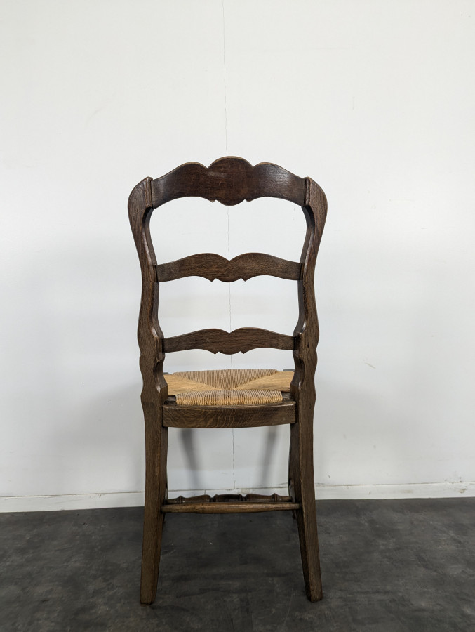 Série de 6 chaises néo rustique de style Louis XV