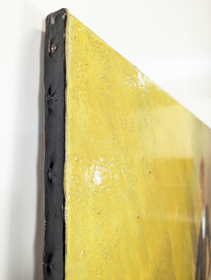 Tableau scène de bar par A. Gueno «&nbsp;Ymoa&nbsp;» 1998