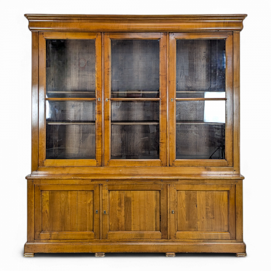 Bibliothèque de style Louis Philippe en Merisier