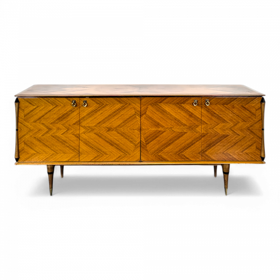 Enfilade des années 50 en marqueterie, design Italien