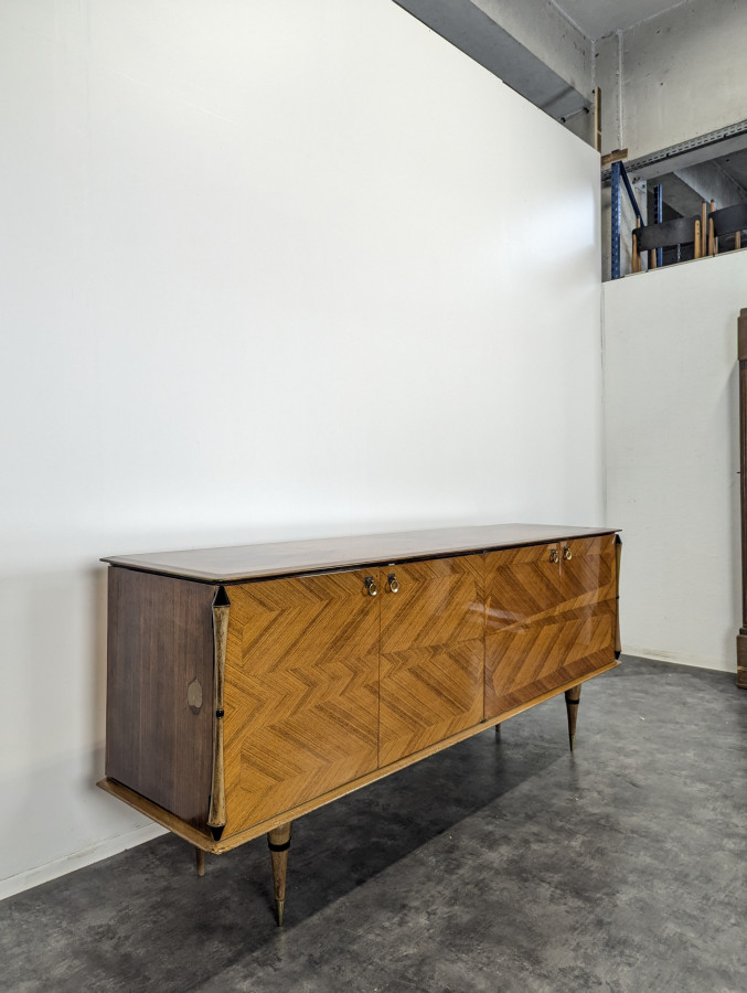 Enfilade des années 50 en marqueterie, design Italien