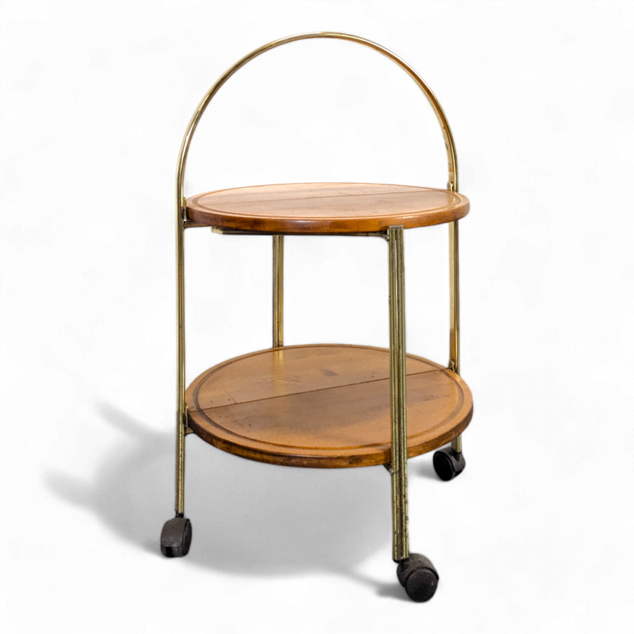 Desserte roulante pliable en bois massif