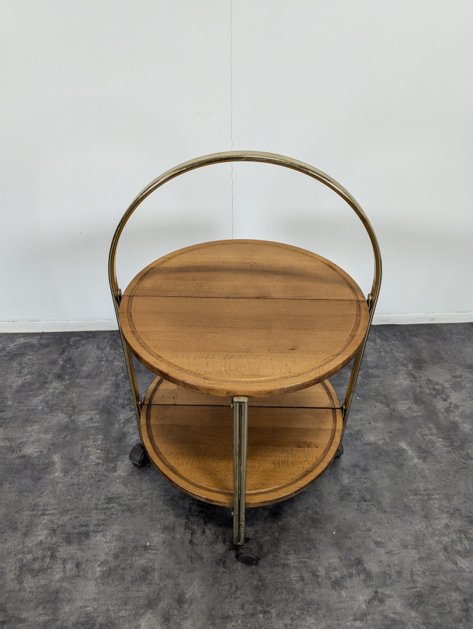 Desserte roulante pliable en bois massif