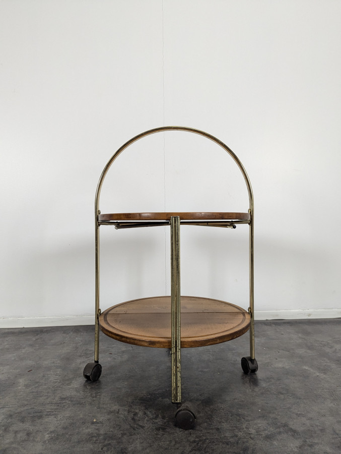 Desserte roulante pliable en bois massif