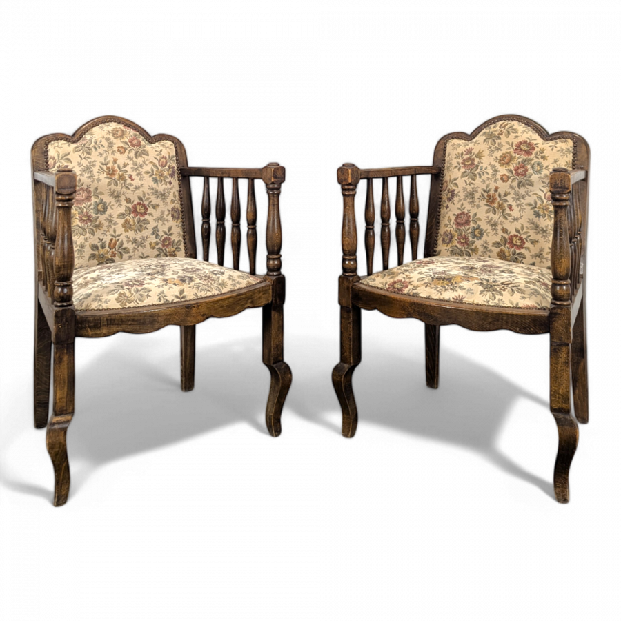 Paire de fauteuils néo rustique années 50