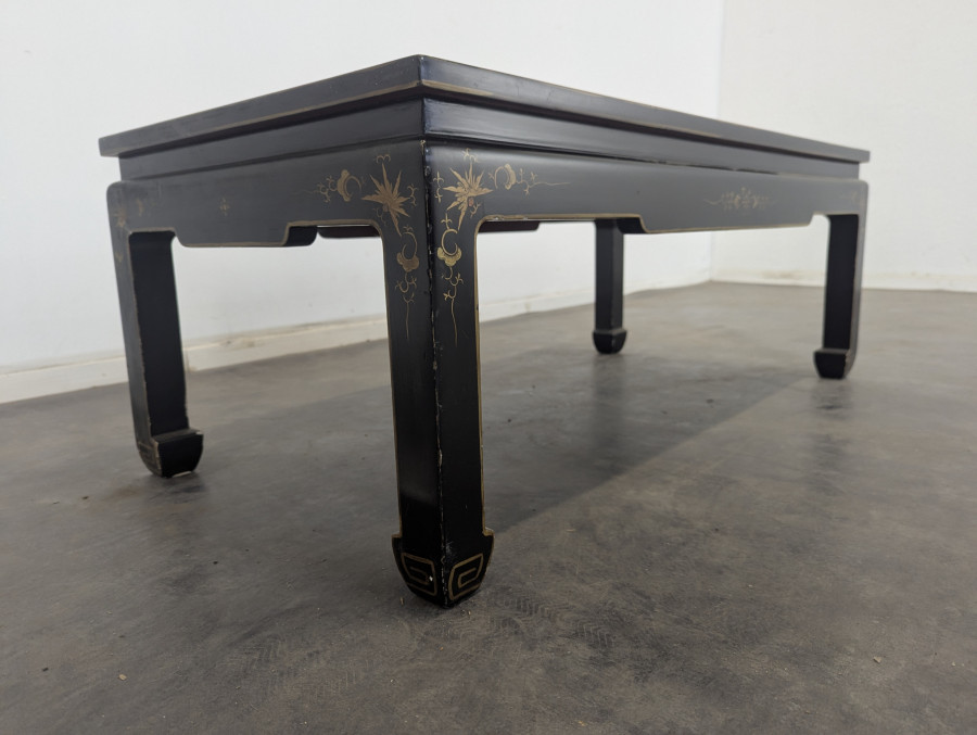 Table basse Japonisante laquée noire
