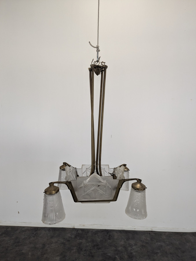 Lustre Art déco de Muller Frères