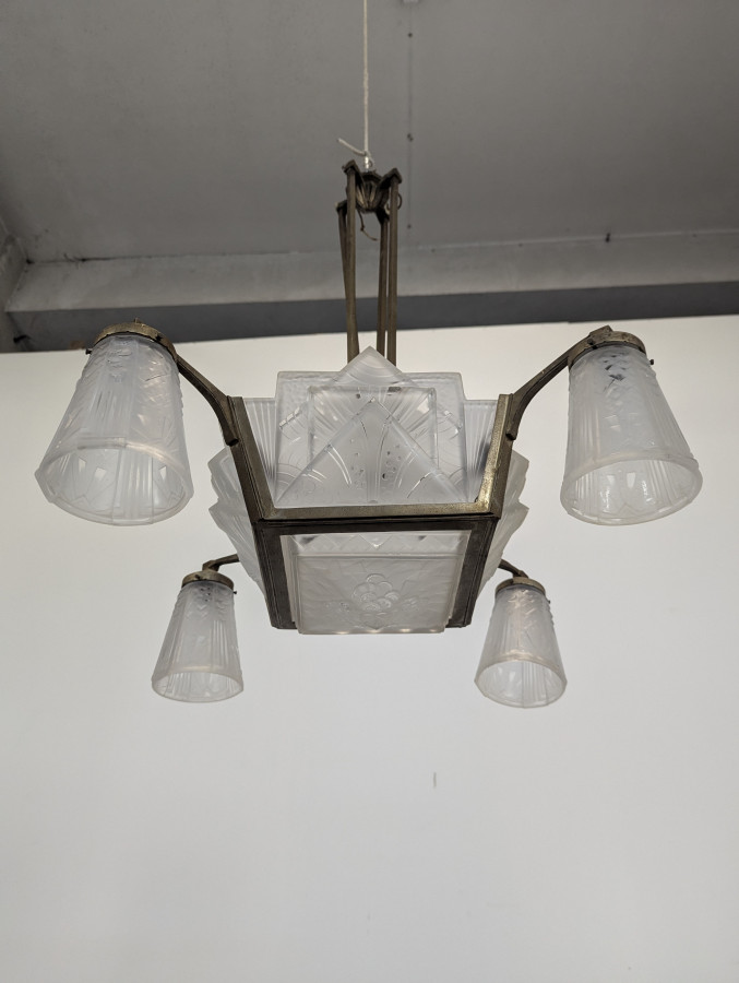 Lustre Art déco de Muller Frères