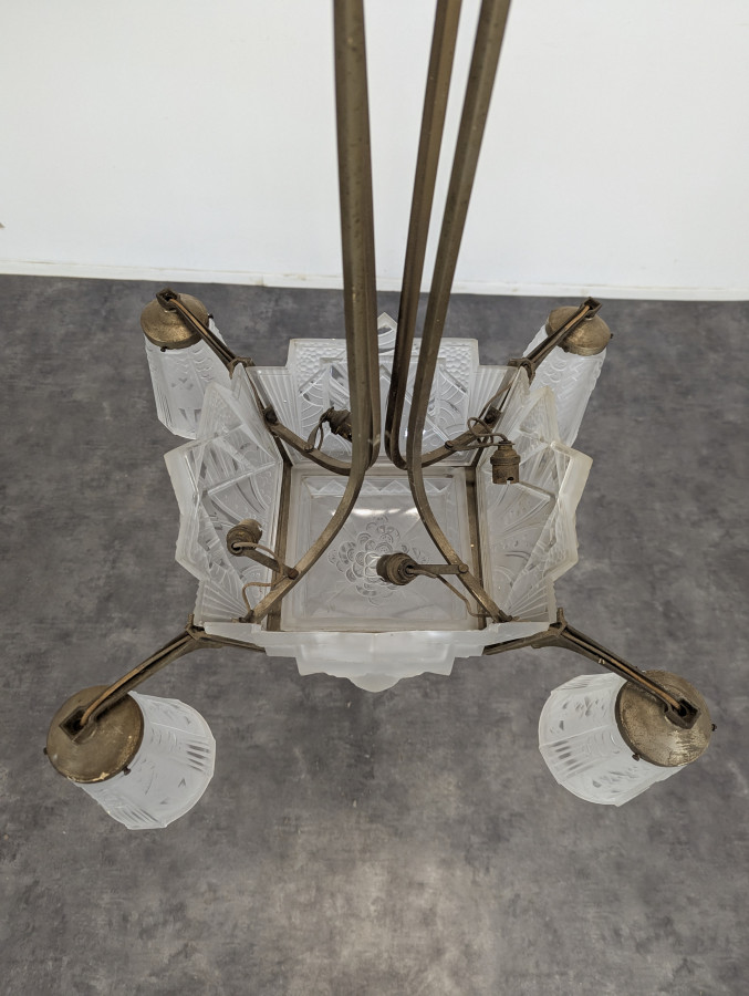 Lustre Art déco de Muller Frères