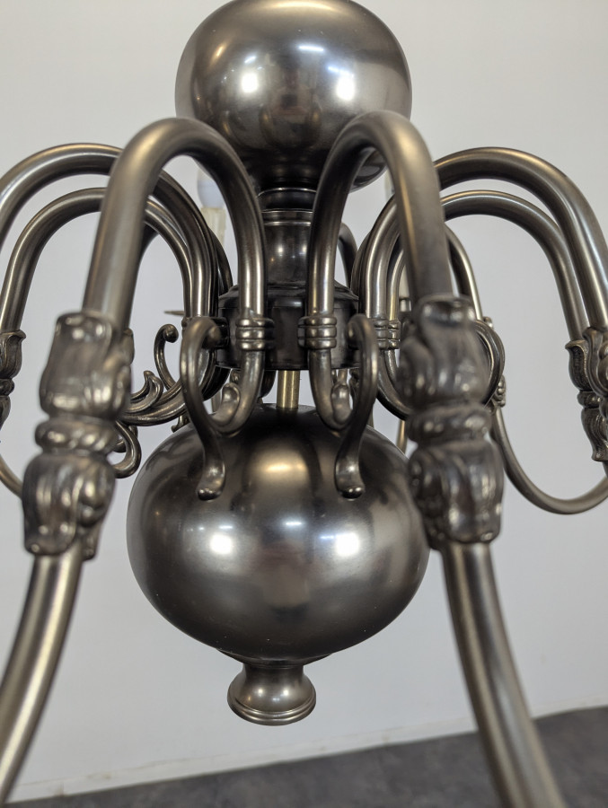 Lustre Hollandais à 10 feux en Laiton étamé