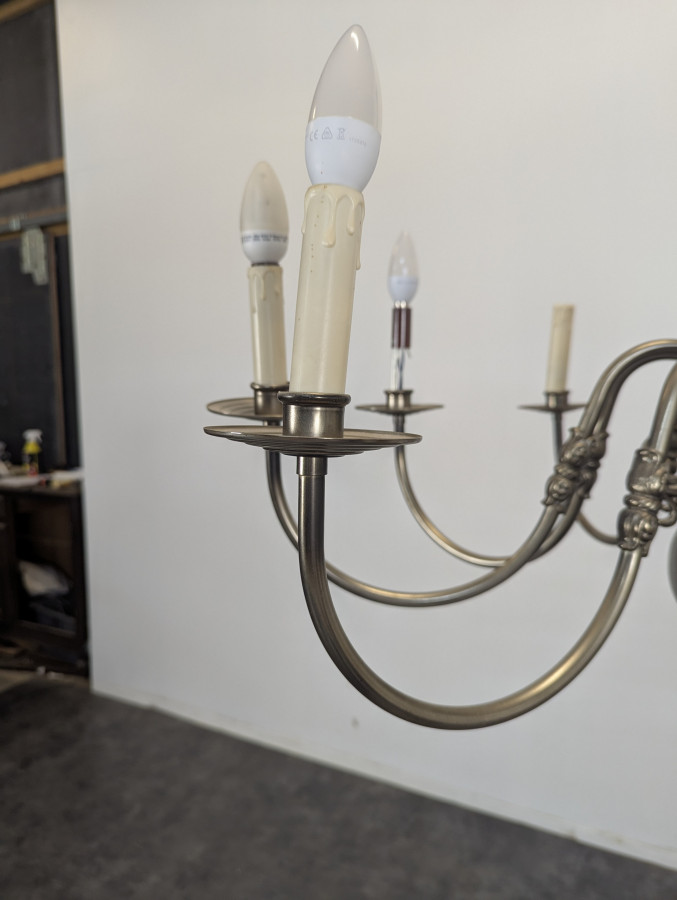 Lustre Hollandais à 10 feux en Laiton étamé
