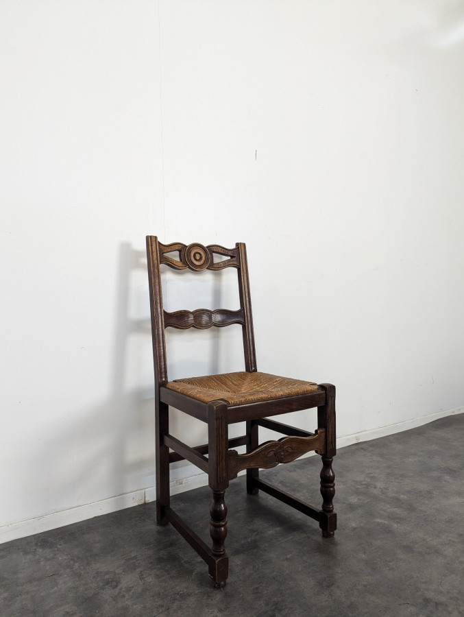 Série de 6 chaises brutalistes DLG Dudouyt