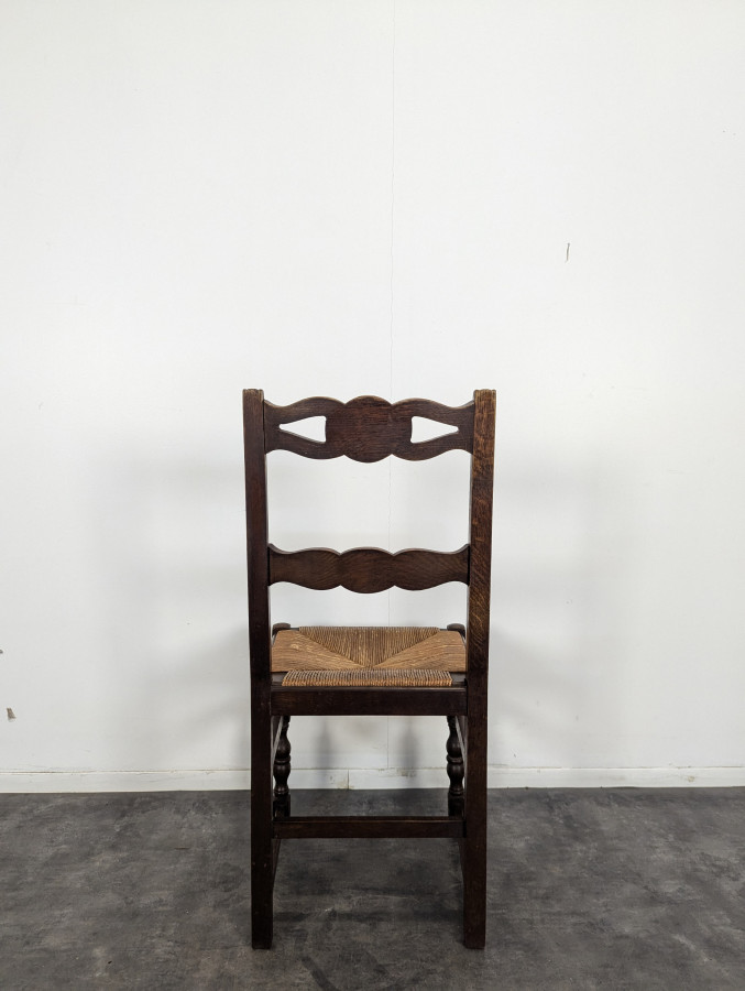 Série de 6 chaises brutalistes DLG Dudouyt