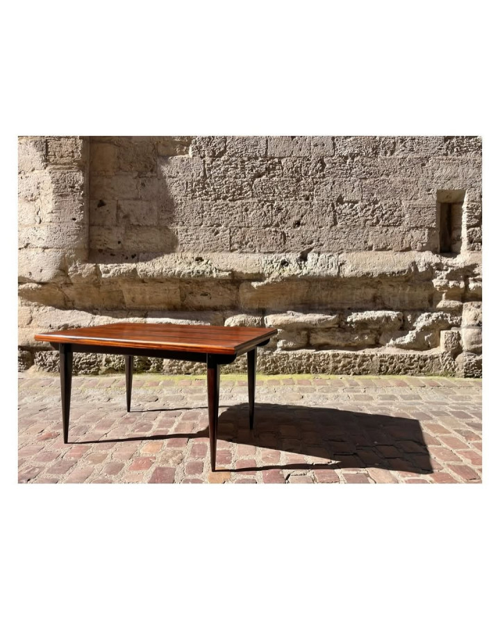 Table à allonges En ébène de Macassar Années 60
