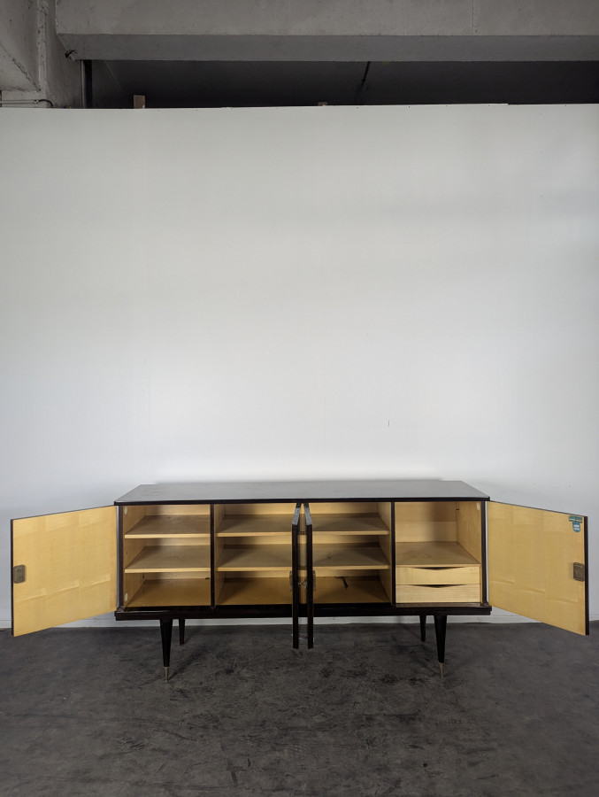 Enfilade Scandinave en Ebène de Macassar et Sycomore années 60