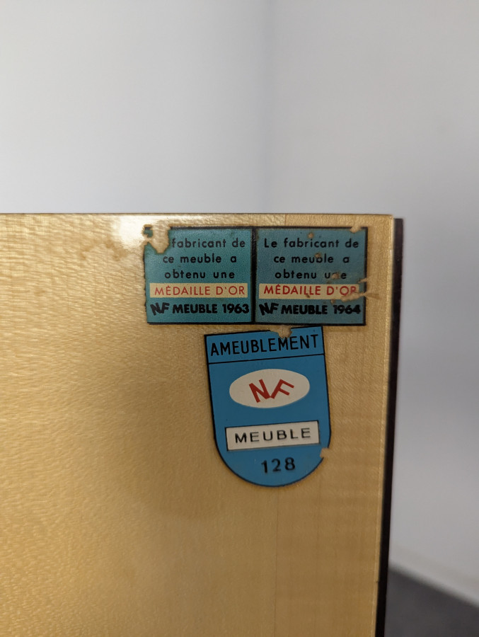 Enfilade Scandinave en Ebène de Macassar et Sycomore années 60