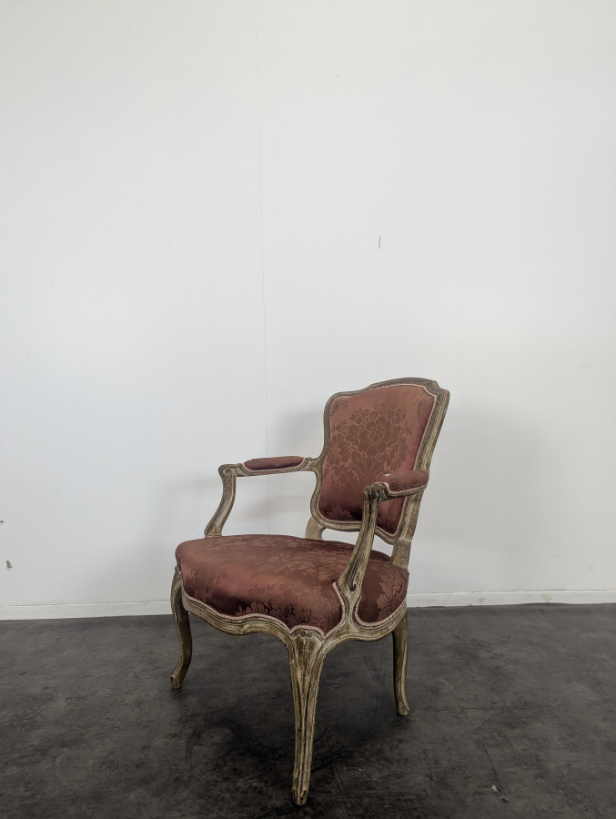 Paire de fauteuil d'époque Louis XV réchampis