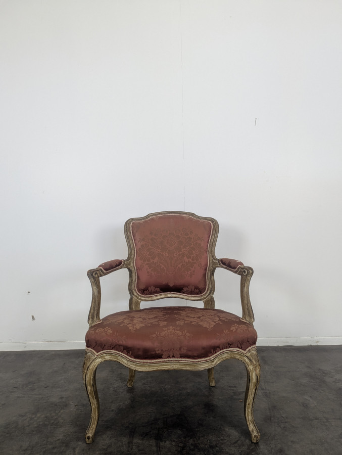 Paire de fauteuil d'époque Louis XV réchampis