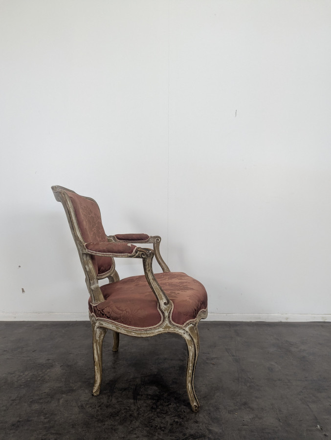 Paire de fauteuil d'époque Louis XV réchampis