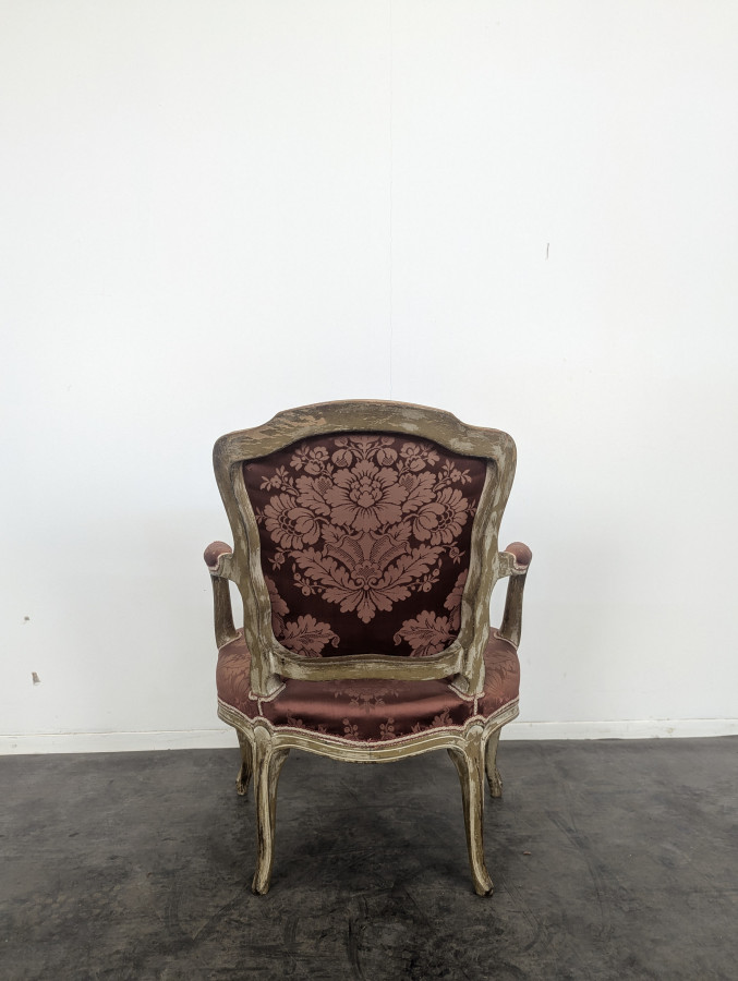 Paire de fauteuil d'époque Louis XV réchampis