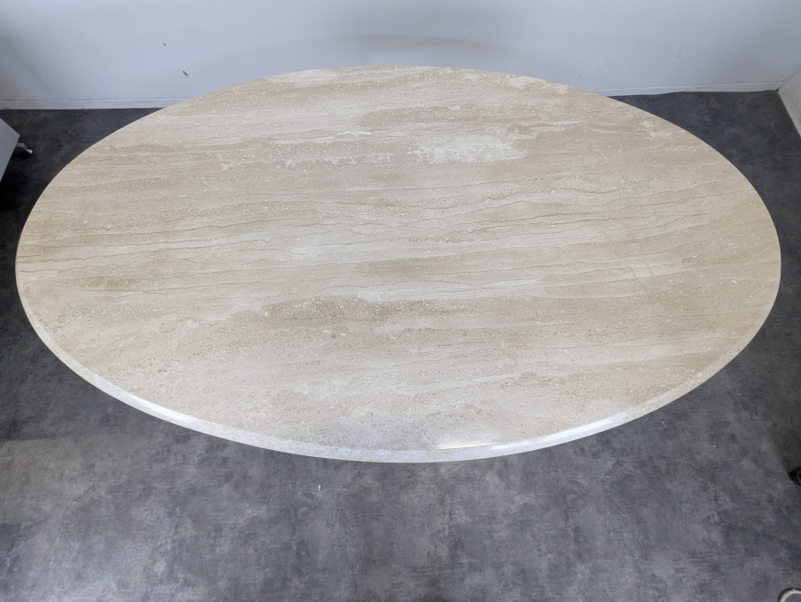 Table à manger en Travertin années 70