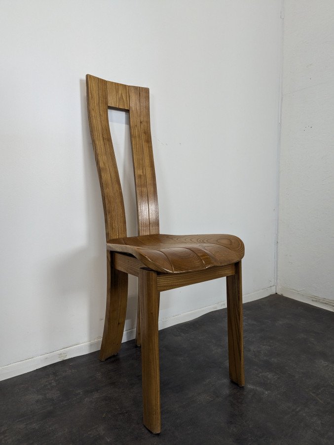 Série de 4 chaises en orme massif Seltz