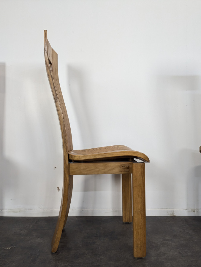 Série de 4 chaises en orme massif Seltz