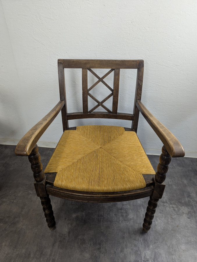 Paire de Fauteuils bobines brutalistes
