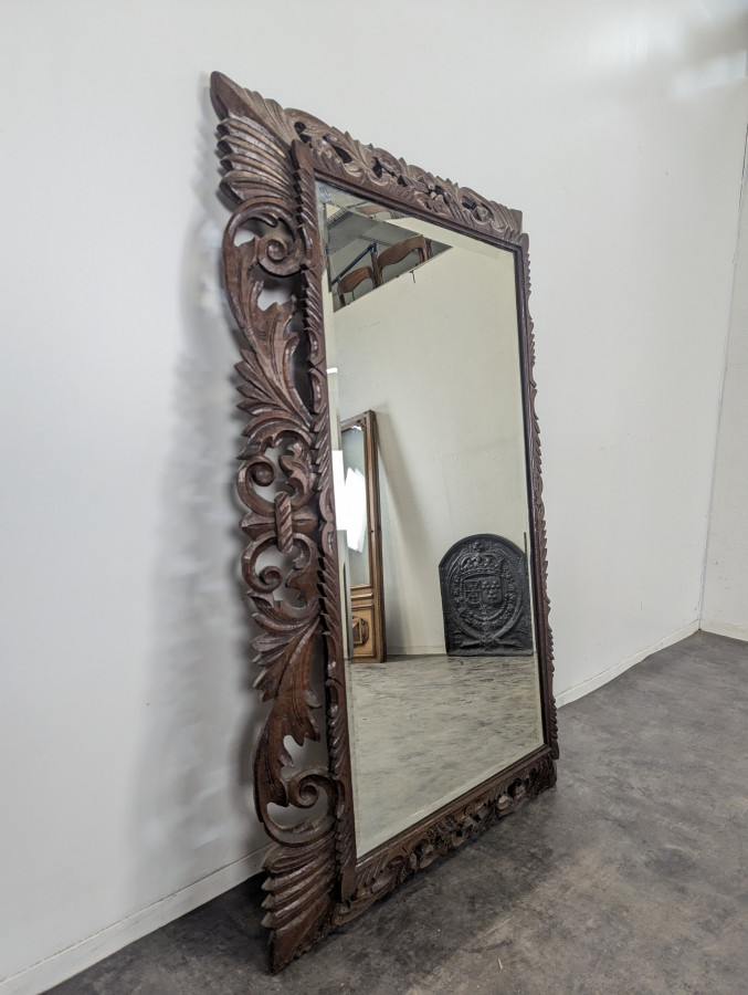 Miroir de style Louis XIII en chêne