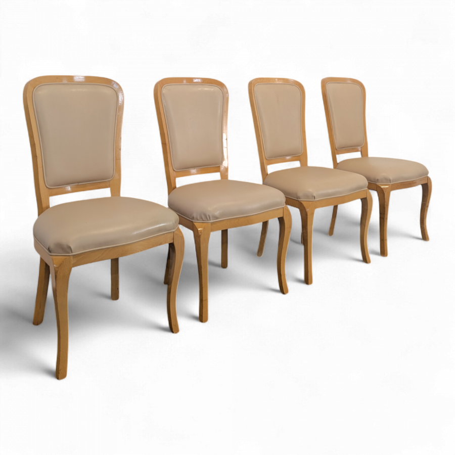 Série de 4 chaises en hêtre